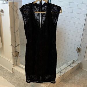 Chic Black Lace Backless Dress